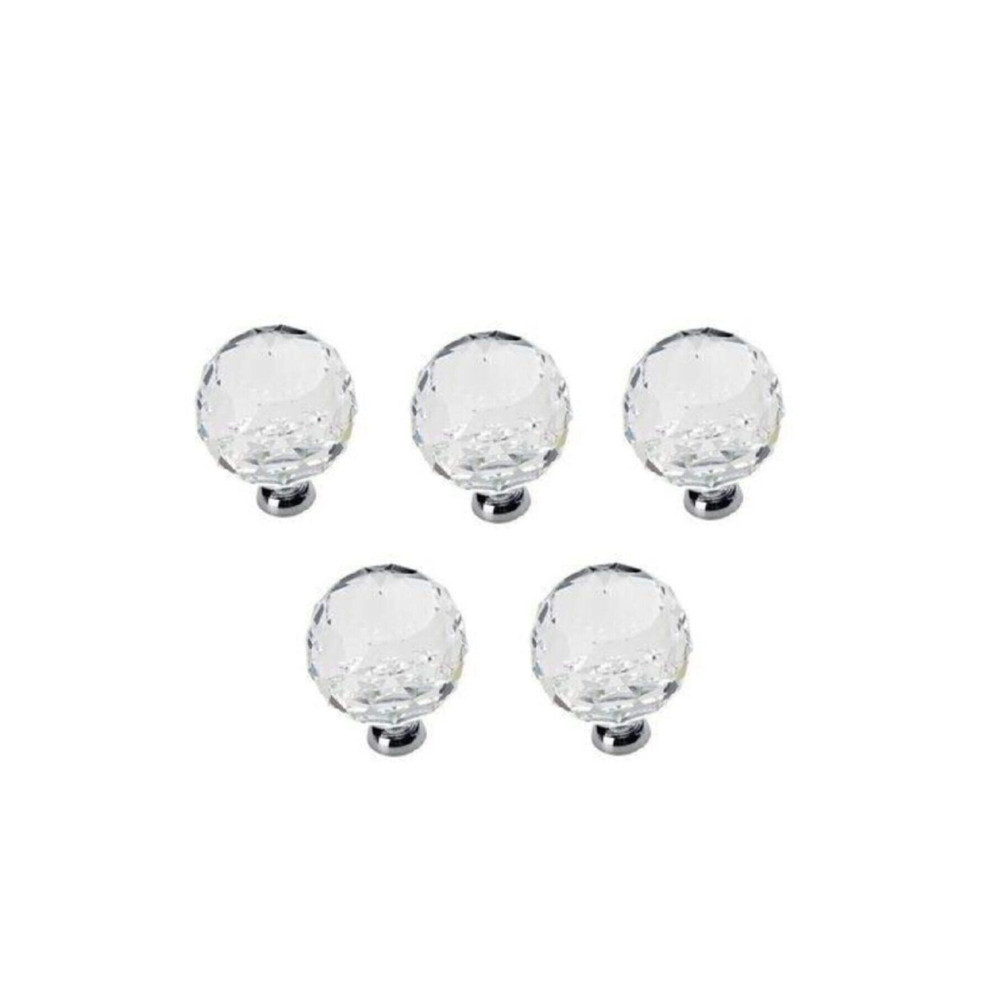 HİLAL AKS 5 Adet Kristal Düğme 30 Mm Krom- Şeffaf Kristal Kulp Diğer Fiyatı
