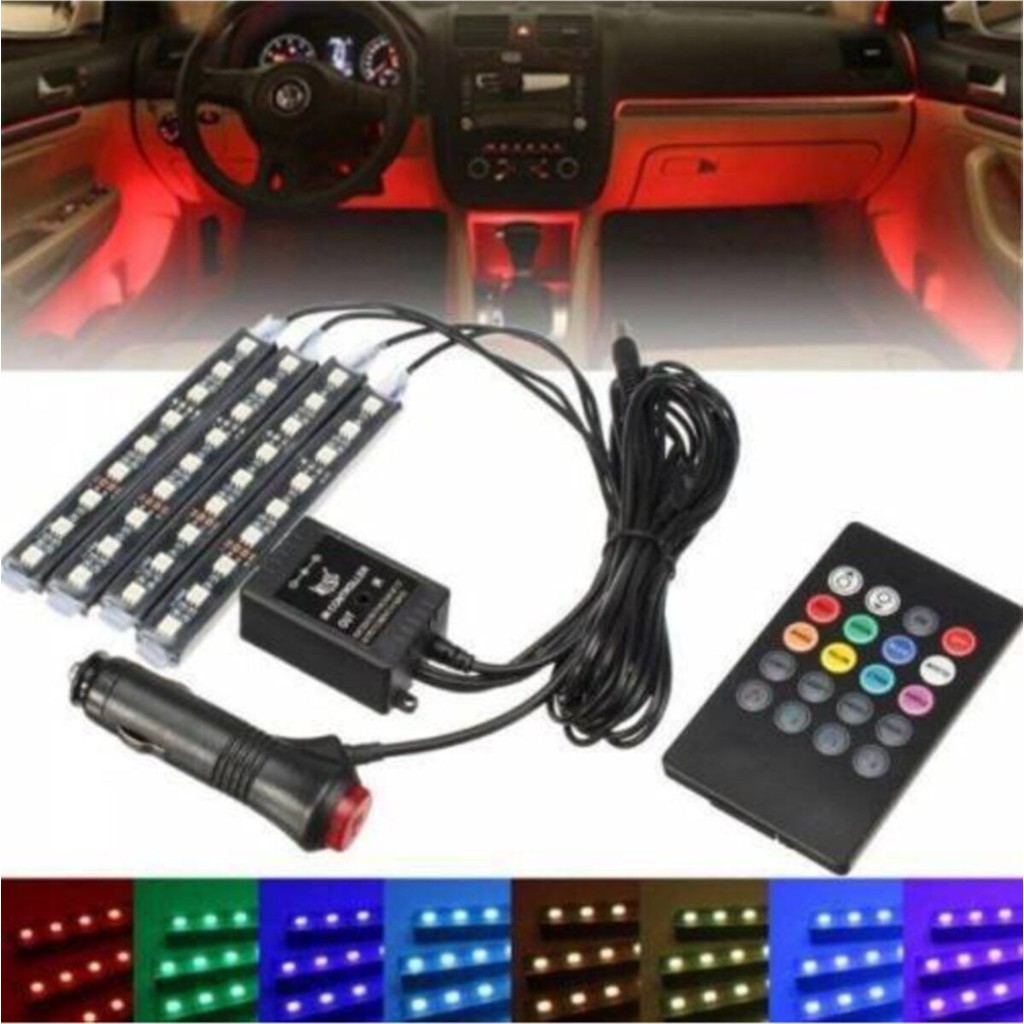 Hilal Shops Araç Içi Ayak Altı Kumandalı LED Müziğe Sese Duyarlı 12 LED 8 Renk Led Aydınlatmalar Fiyatı