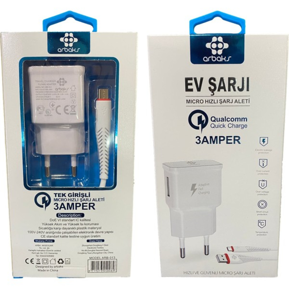Hilall Shop 3A (Micro) Hızlı Şarj Arbaks ARB-013 - Beyaz Taşınabilir Şarj Cihazı - Powerbank Fiyatı