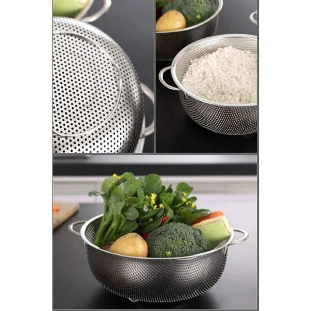 Hilamingo Home Büyük Boy Metal Süzgeç, Yemek Süzgeci, Makarna Süzgeci, Metal Delikli Süzgeç Mutfak Gereçleri Fiyatı