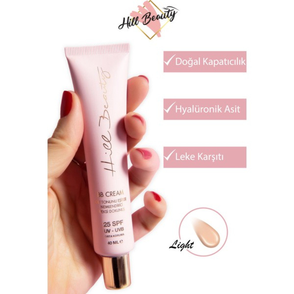 Hill Beauty Hyaluronik Asit Etkili Leke Karşıtı Aydınlatıcı BB Krem Light 25+Spf 40ml Cilt ve Yüz Bakımı Fiyatı
