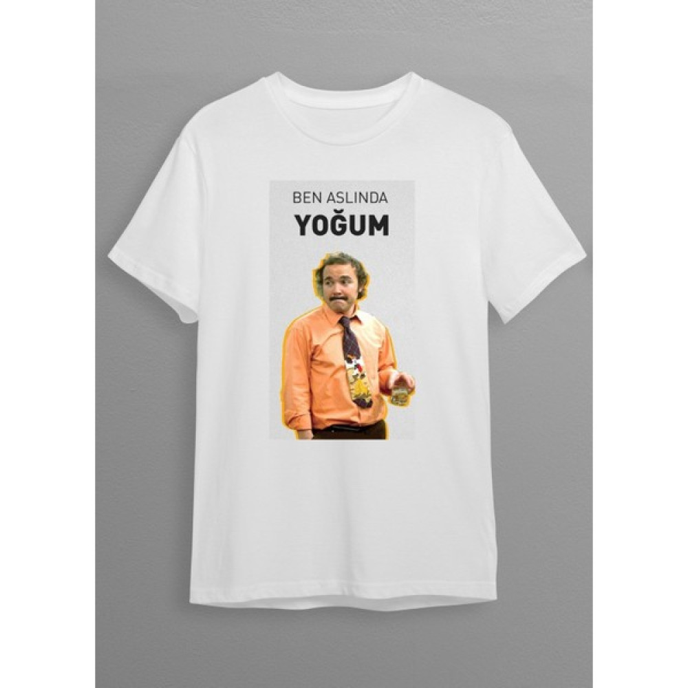 Hilon Burhan Altıntop Ben Aslında Yoğum Baskılı Unisex T-Shirt H032 Erkek T-shirt Fiyatı