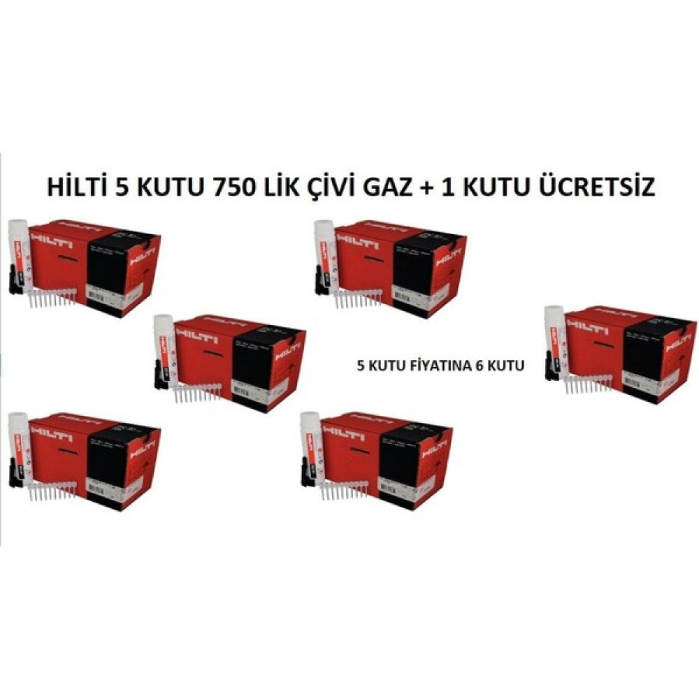 Hilti 5 Kutu ( 27MX Gc 21-22 ) 750 Lik Çivi Gaz Alana + 1 Kutu Hediye Yedek Parça - Elektrikli El Aletleri Fiyatı