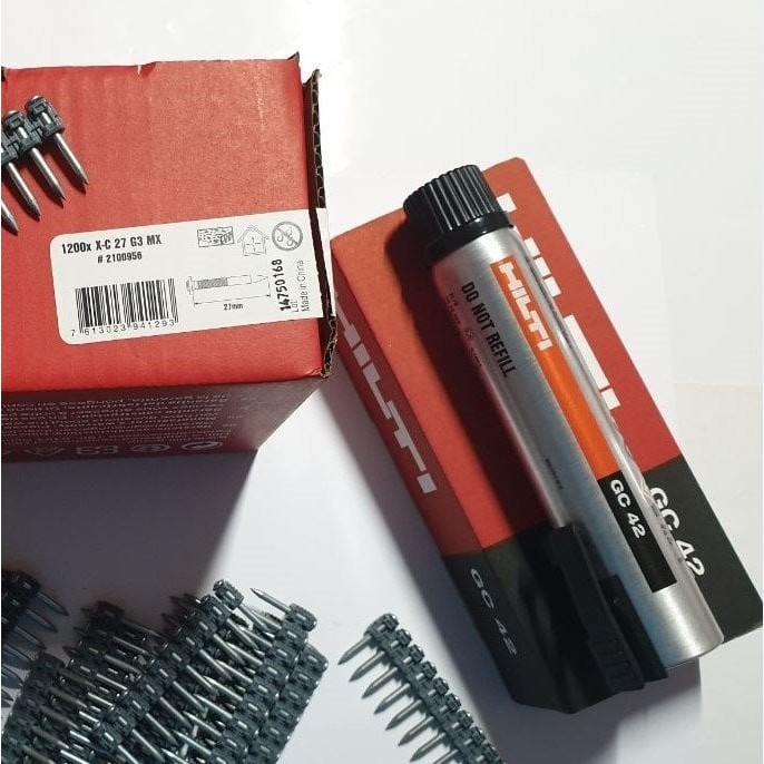 Hilti Gx3 27 Mx Çivi 1200 Adet + Gaz Tüpü Gc 42 Diğer Fiyatı