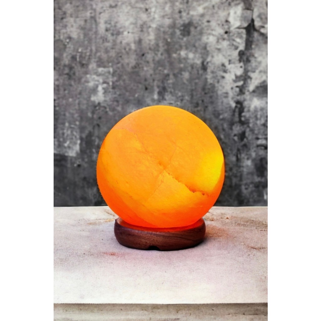 Himalaya Küre Kaya Tuzu Lambası 4-6kg- Yuvarlak Model Gece Lambası-Açma Kapama Anahtarlı - Turuncu Gece Lambası Fiyatı