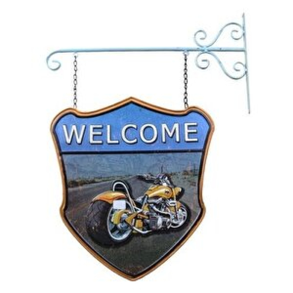 Himarry Dekoratif Çift Yönlü Welcome ve motor Temalı Ferforje Askı Bahçe Şemsiyesi Fiyatı