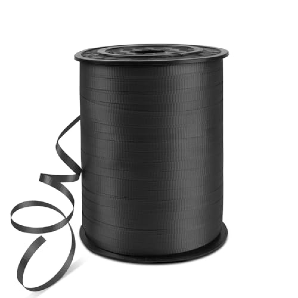 HimBen 500 Yards 3/16" Crimped Curling Ribbon Black, Balloon String Curly Ribbon 1 Roll for Gift Wrapping, Birthday Wedding Party Festival Decoration, Baby Shower, Art Crafts, Florist Flowers