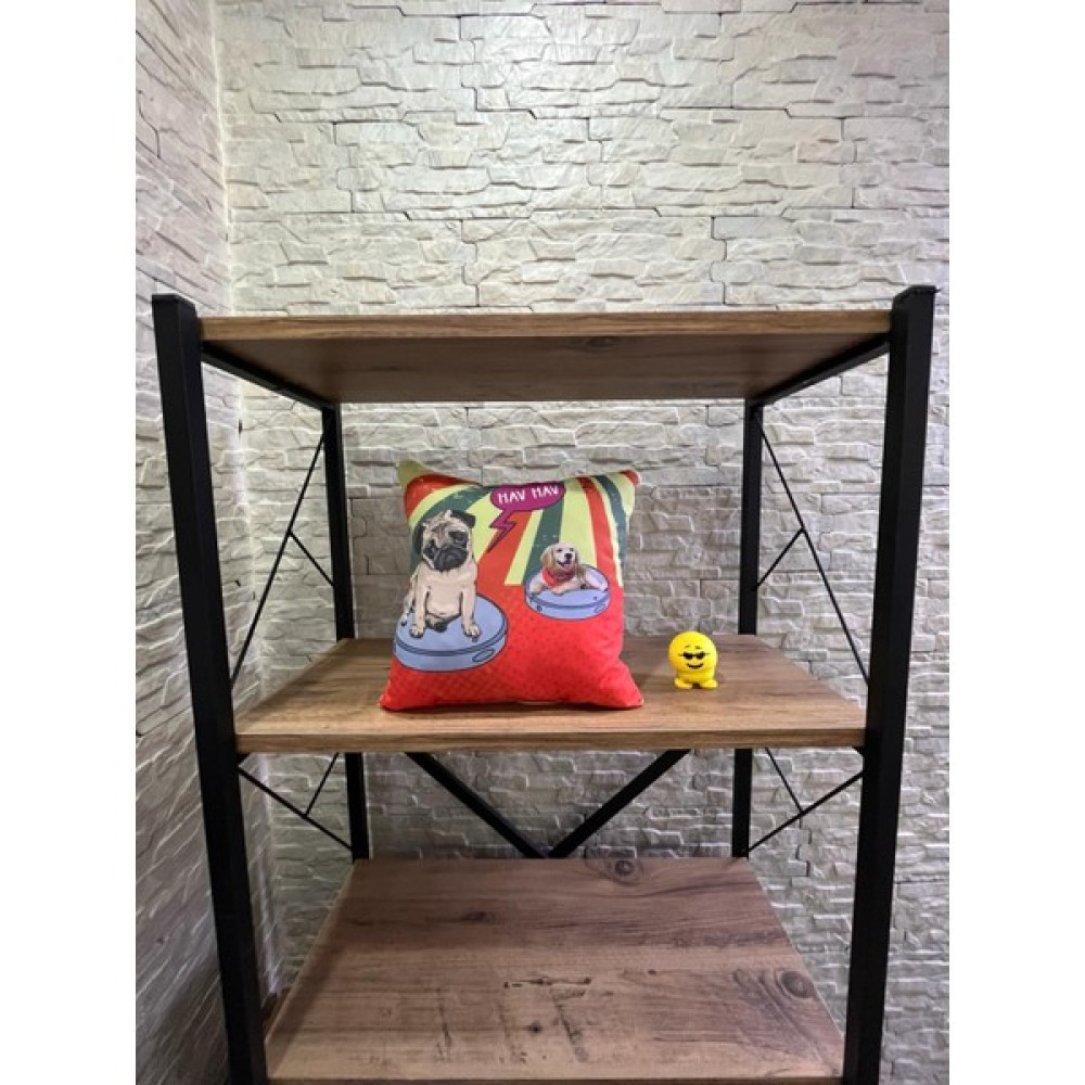 Himi Servis Köpekli Dekoratif Puff Yastık - 20 x 25 cm - Turuncu - Yeşil Yastık Fiyatı