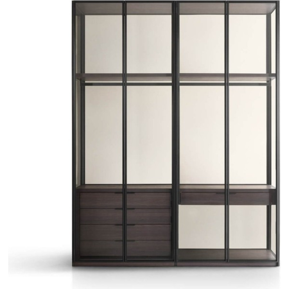 Hinarch Design Elegant Cam Gardrop - Meşe Gardrop & Dolap Fiyatı