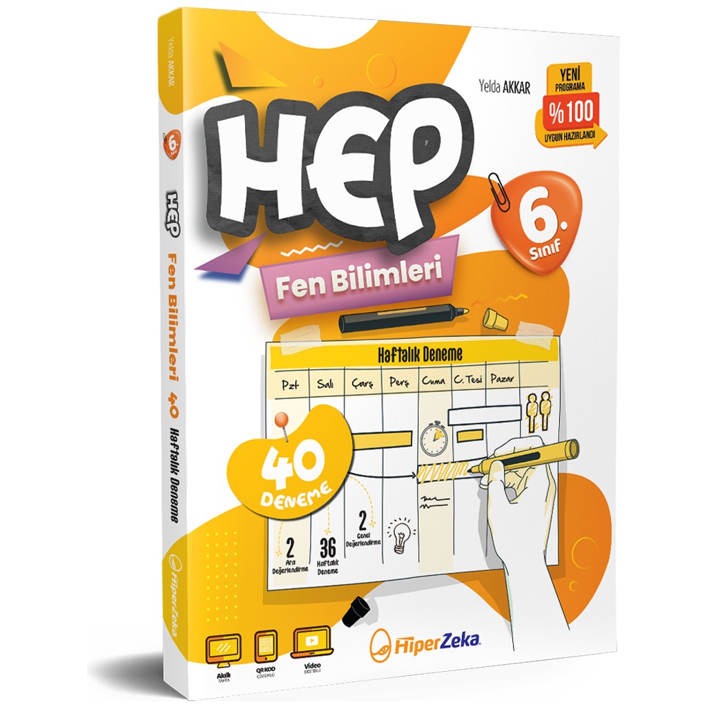 Hiper Zeka 2026 6. Sınıf Haftalık HEP Fen Bilimleri 40 Deneme | Yelda AKKAR Kaynak Kitapları Fiyatı