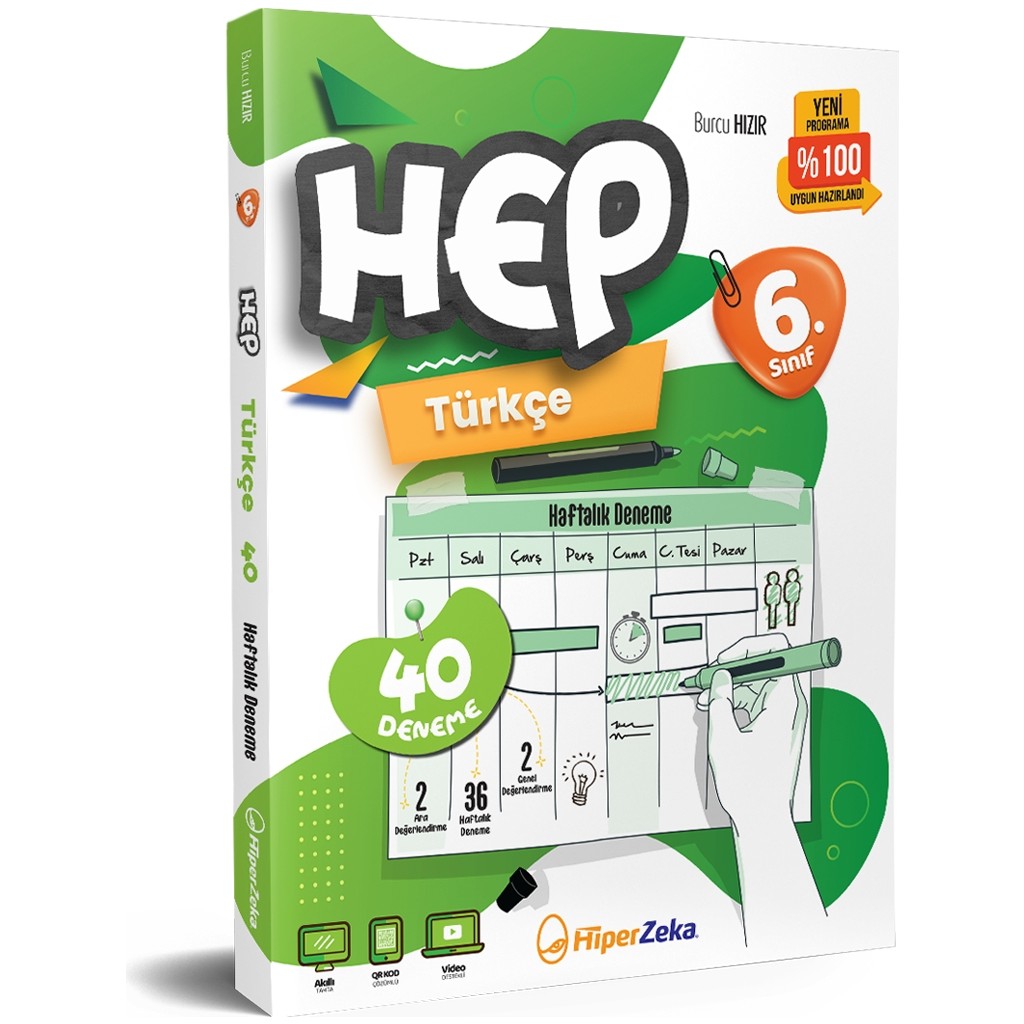 Hiper Zeka 2026 6. Sınıf Haftalık HEP Türkçe 40 Deneme | Burcu HIZIR Diğer Fiyatı