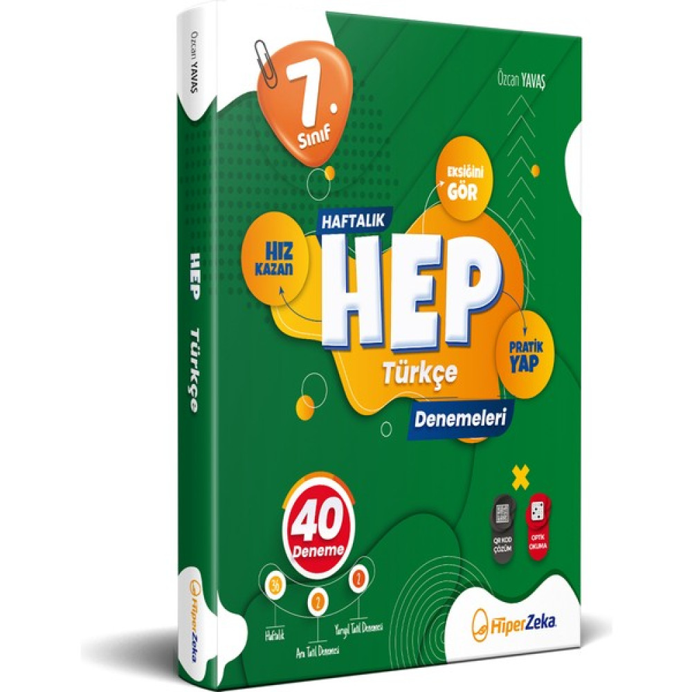 Hiper Zeka 7. Sınıf Haftalık Hep Türkçe 40 Denemeleri Tüm Dersler Fiyatı