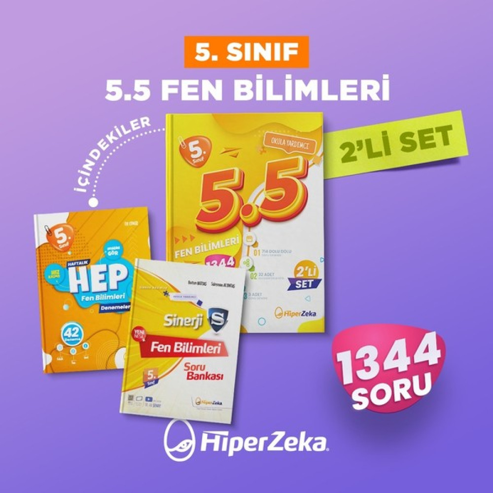 Hiper Zeka Yayınları 5. Sınıf 5.5 Fen Bilimleri Soru Bankası ve Deneme Kitabı Ders Sınav Kitapları Fiyatı