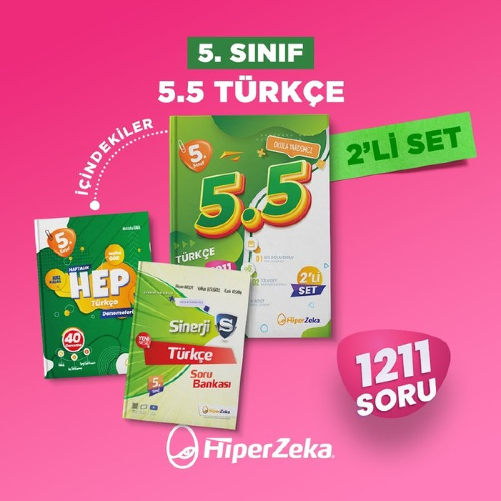 Hiper Zeka Yayınları 5. Sınıf 5.5 Türkçe Soru Bankası - Deneme Kitabı Ders Sınav Kitapları Fiyatı