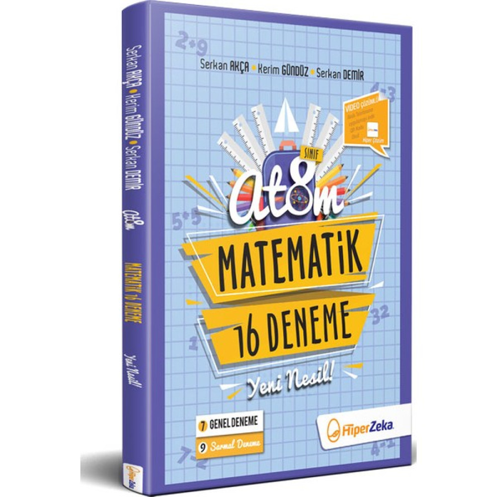 Hiper Zeka Yayınları Atom 8. Sınıf Matematik 16 Deneme Ders Sınav Kitapları Fiyatı