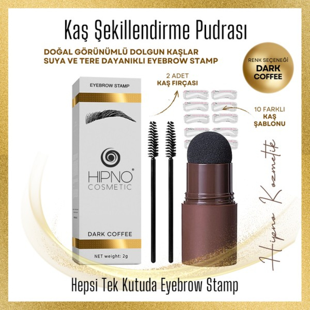 Hipno Cosmetic Eyebrow Stamp Kaş Damgası ve Şekillendirme Kiti - Koyu Kahve (Kaş Pudrası, Kaş Farı) Makyaj Ürünleri Fiyatı