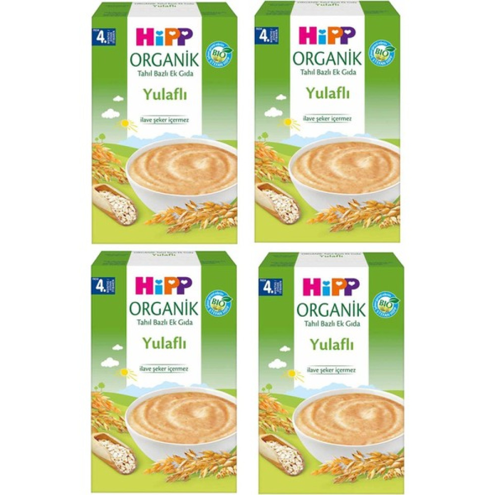 Hipp Organik Yulaflı Tahil Bazlı 4+ Ay Kaşık Maması 200 gr 4 Adet Bebek Mamaları Fiyatı