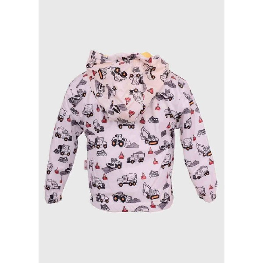 Hippıl Baby Iş Makinesi Baskılı Yağmurluk | Beyaz Erkek Çocuk Yağmurluk Fiyatı