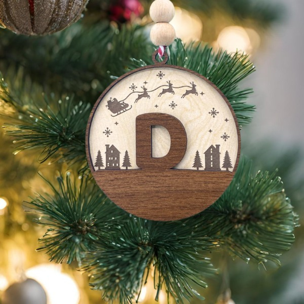 Hippodeco Iskandinav Tarzı D Harfi Yılbaşı Ağaç Süsü, Kişiselleştirilmiş Minimalist Noel Baba Desenli Çam Ağacı Süsü Yılbaşı Süs ve Aksesuarları Fiyatı