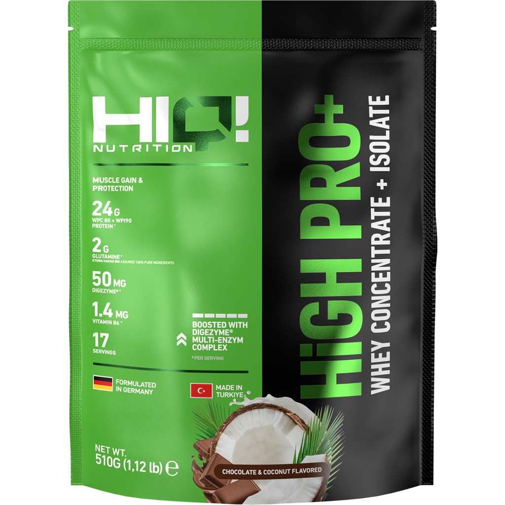 HIQ Nutrition High Pro+ 510GR Chocolate&coconut Flavored - Sade Protein Tozları Fiyatı