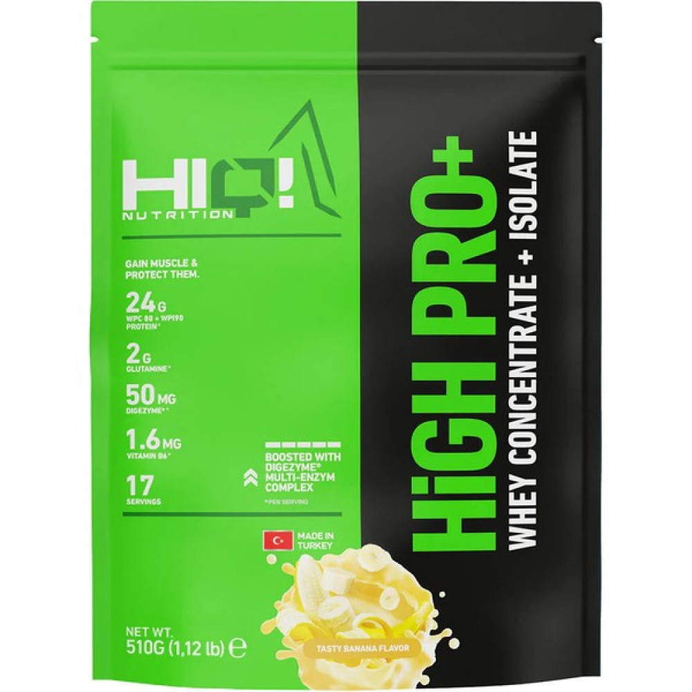 HIQ Nutrition High Pro+ 510GR Tasty Banana Flavored - Sade Protein Tozları Fiyatı
