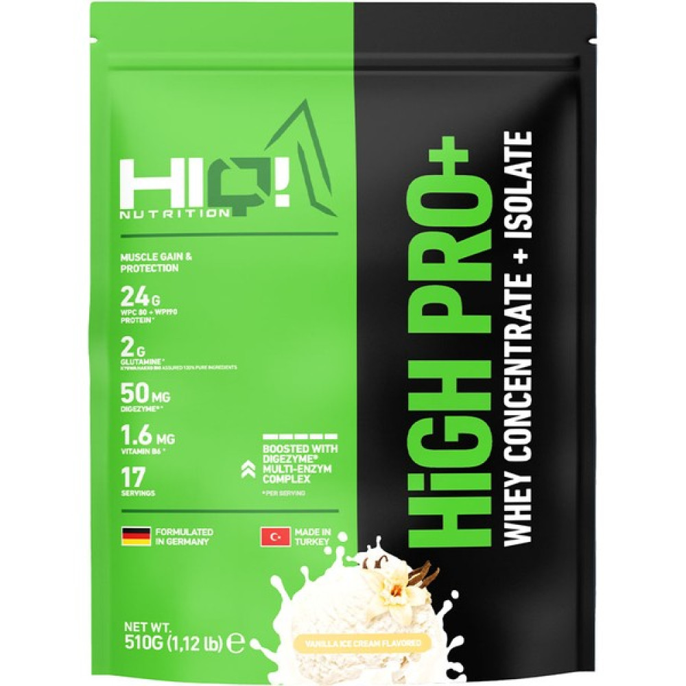HIQ Nutrition High Pro+ 510GR Vanilla Ice Cream Flavored - Sade Protein Tozları Fiyatı