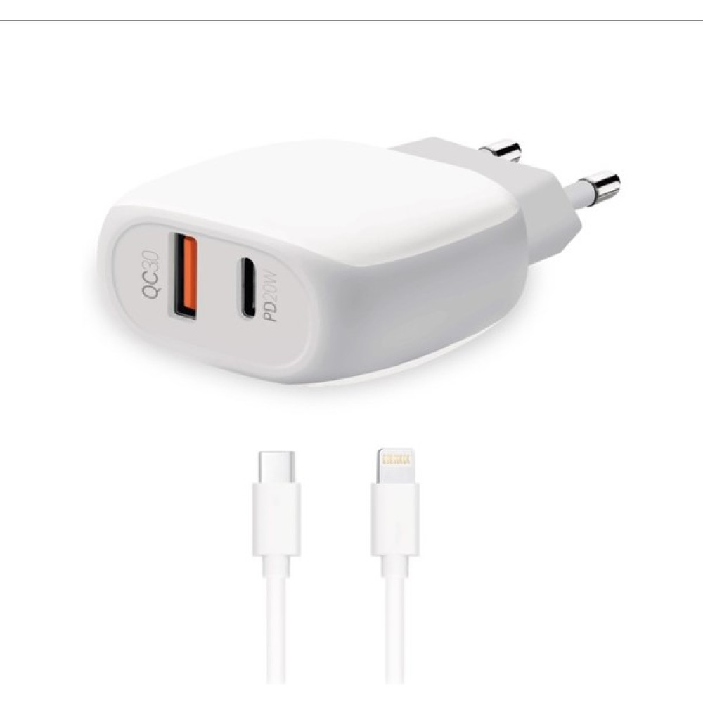 Hiqonic 20W Pd Çift Giriş Lightning To Type C Hızlı Şarj Cihazı Apple iPhone x 11 12 13 Uyumlu Şarz Aleti - Beyaz Cep Telefonu Şarj Cihazı Fiyatı