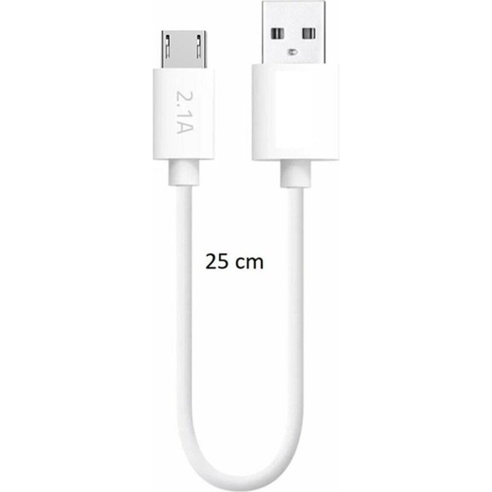 Hiqonic Samsung Xiaomi Huawei Casper Uyumlu Micro USB Powerbank Hızlı Şarj ve Data Kablosu 2.1A 25CM Şarj - Beyaz Cep Telefonu Kablosu Fiyatı