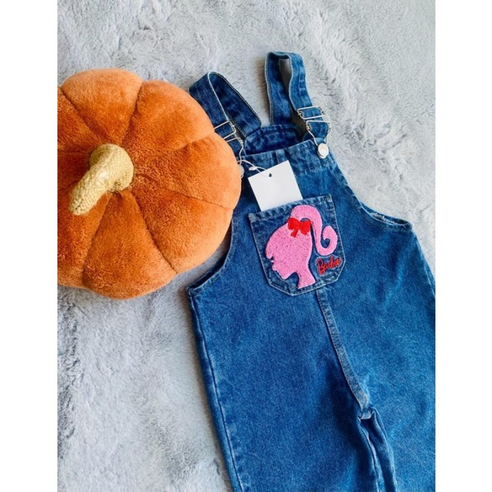 Hira Kids Collection Barbie Nakış Işlemeli Kız Çocuk Kot Salopet Kız Çocuk Tulum ve Salopet Fiyatı