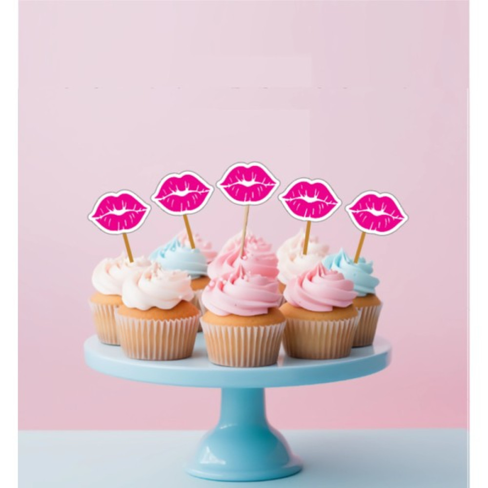 Hiras Dizayn 15 Adet Pembe Dudak Pasta Kürdanı 5cm Cupcake Pasta Süsü Kurabiye Nişan Söz Kokteyl Bride To Be Oto Boyaları Fiyatı
