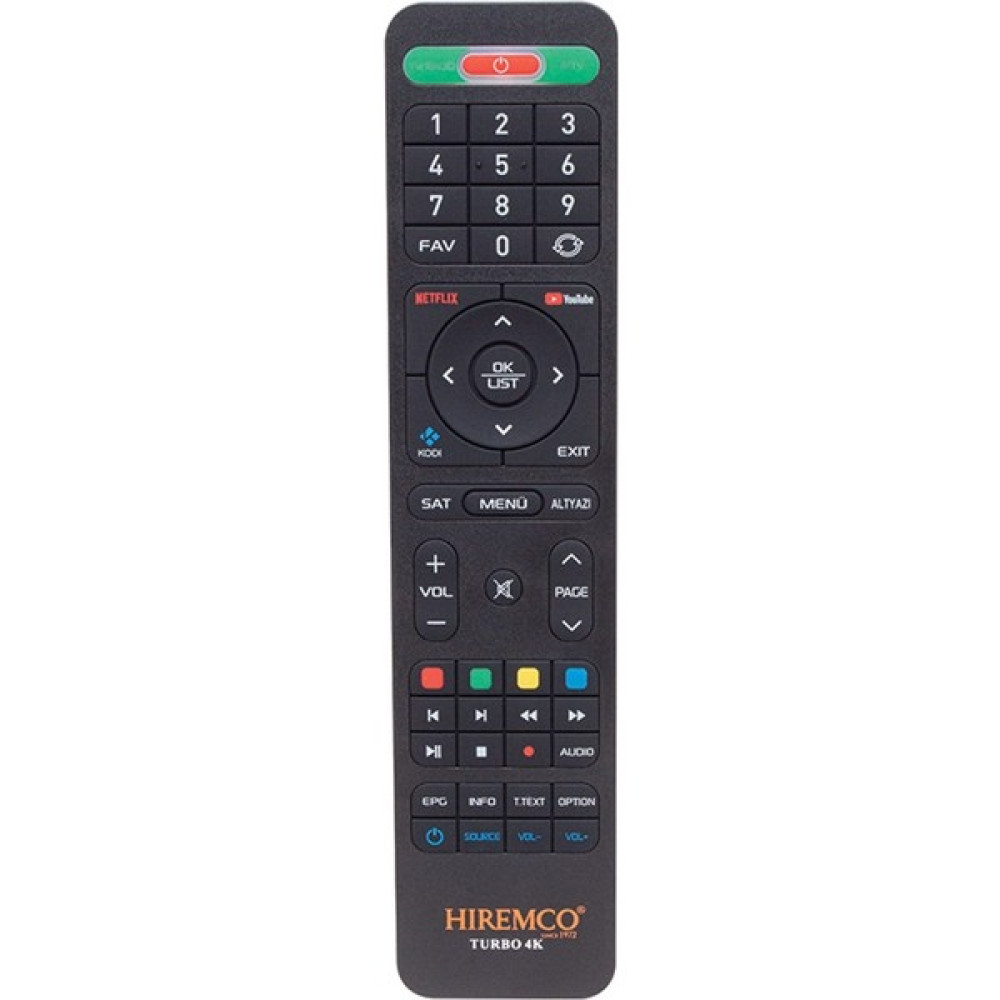 Hiremco (4181=16923) Kr Hıremco Turbo 4K Netflix Tuşlu HD Uydu Kumanda TV Aksesuarları Fiyatı