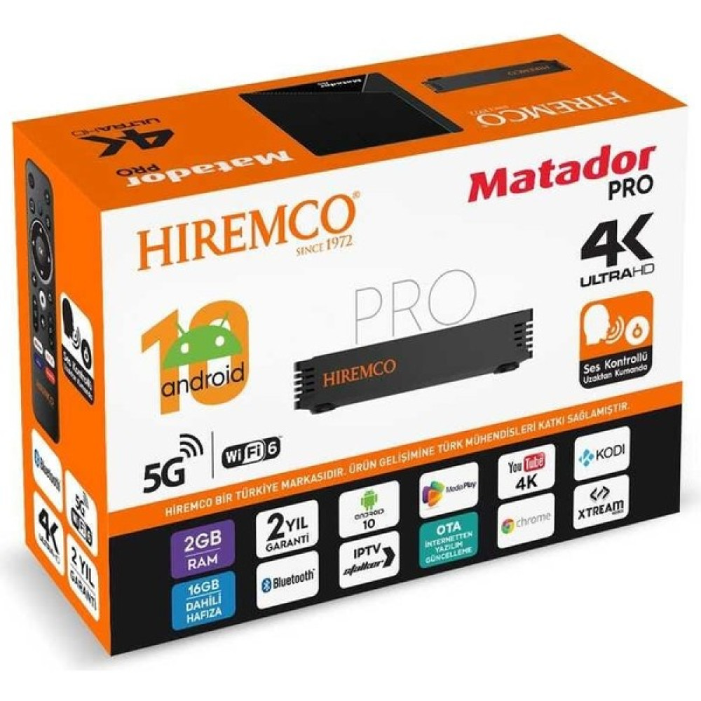 Hiremco Matador Pro AIR 4K Android.10 Tv Box Uydu Alıcıları Fiyatı