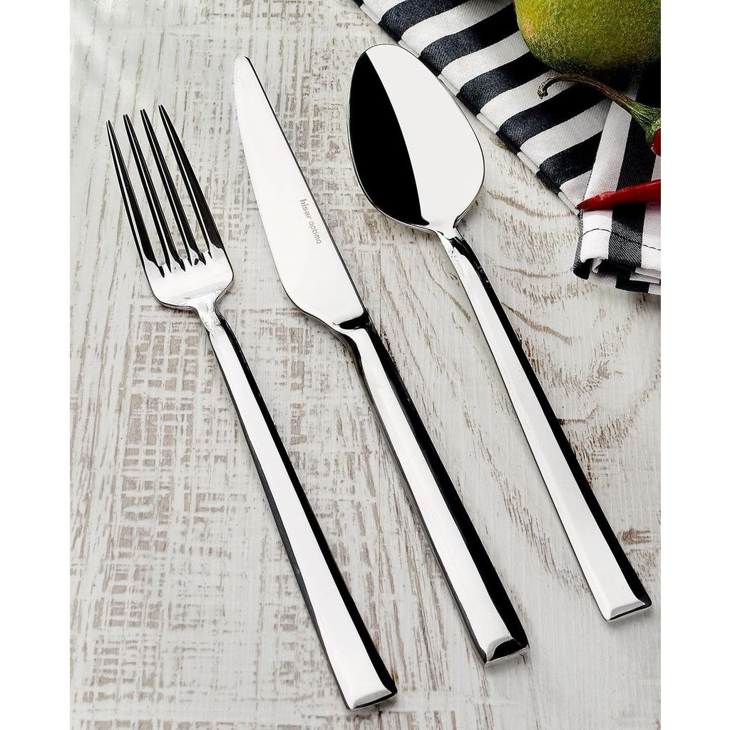 Hisar Optima Miami 84 Parça Çelik Çatal Kaşık Bıçak Seti - Gümüş Çatal / Kaşık / Bıçak Takımları Fiyatı