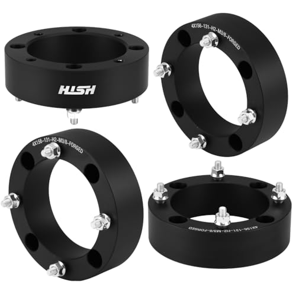 HISH 4x156mm Wheel Spacers, 2"(50mm) Thickness with 3/8"-24 Studs 131mm Hub Bore, Fit for Polaris Ranger RZR Sportsman Xplorer 400 500 600 700 800 Kawasaki 300B Lakota KSF 250 KXT 250, Set of 4