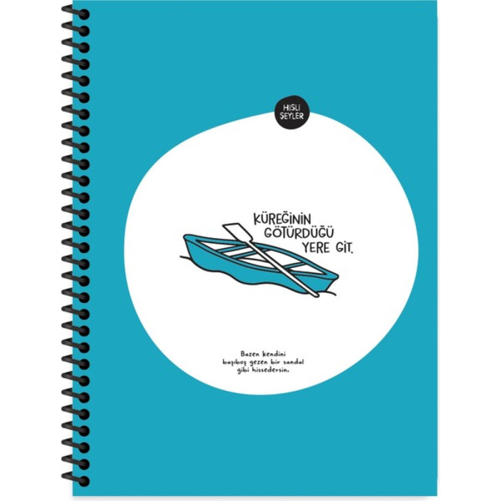 Hisli Şeyler 18.5X25 Çizgili Defter - Küreğinin Götürdüğü Yere Git Spiralli Defter Fiyatı