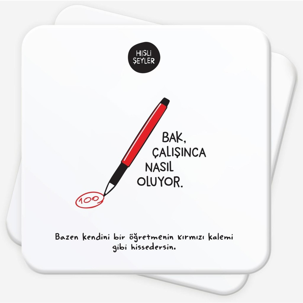 Hisli Şeyler Çalışınca Nasıl Oluyor 2'li Bardak Altlığı Seti - Çok Renkli Fincan / Bardak / Kahve Takımı Fiyatı