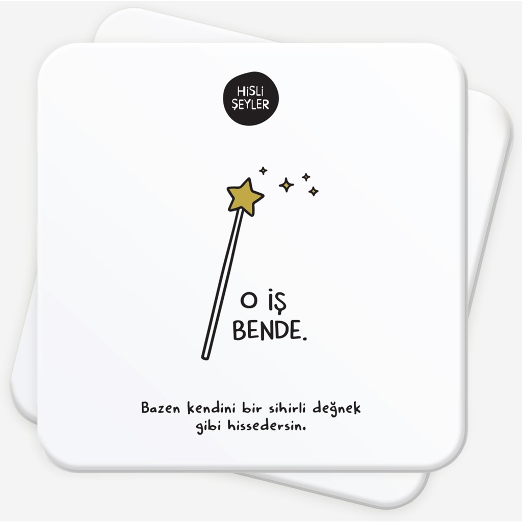 Hisli Şeyler O Iş Bende 2'li Bardak Altlığı Seti - 001-Renkli Fincan / Bardak / Kahve Takımı Fiyatı