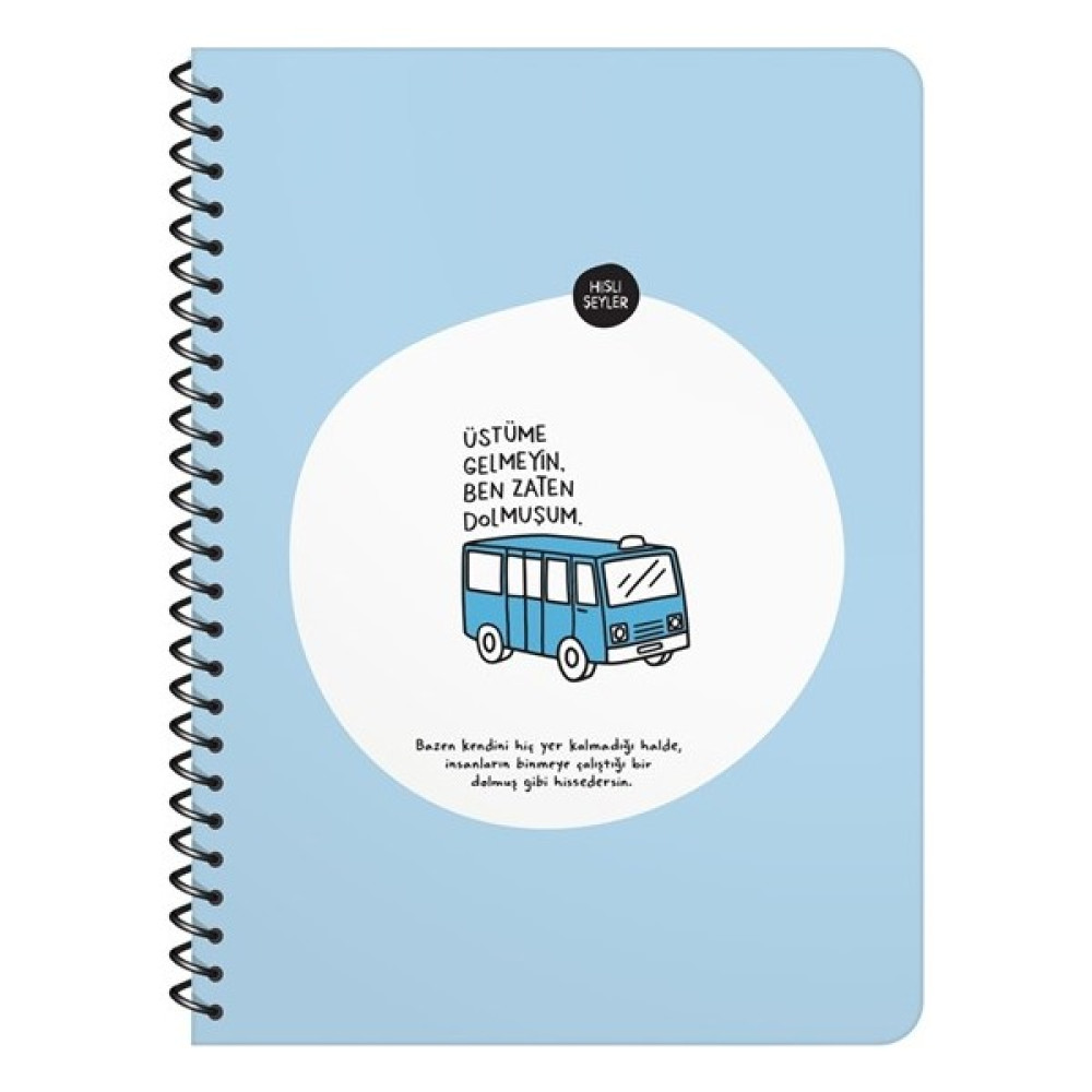 Hisli Şeyler Üstüme Gelmeyin Ben Zaten Dolmuşum Kareli Defter 16.5 x 22.5 cm Defter Fiyatı
