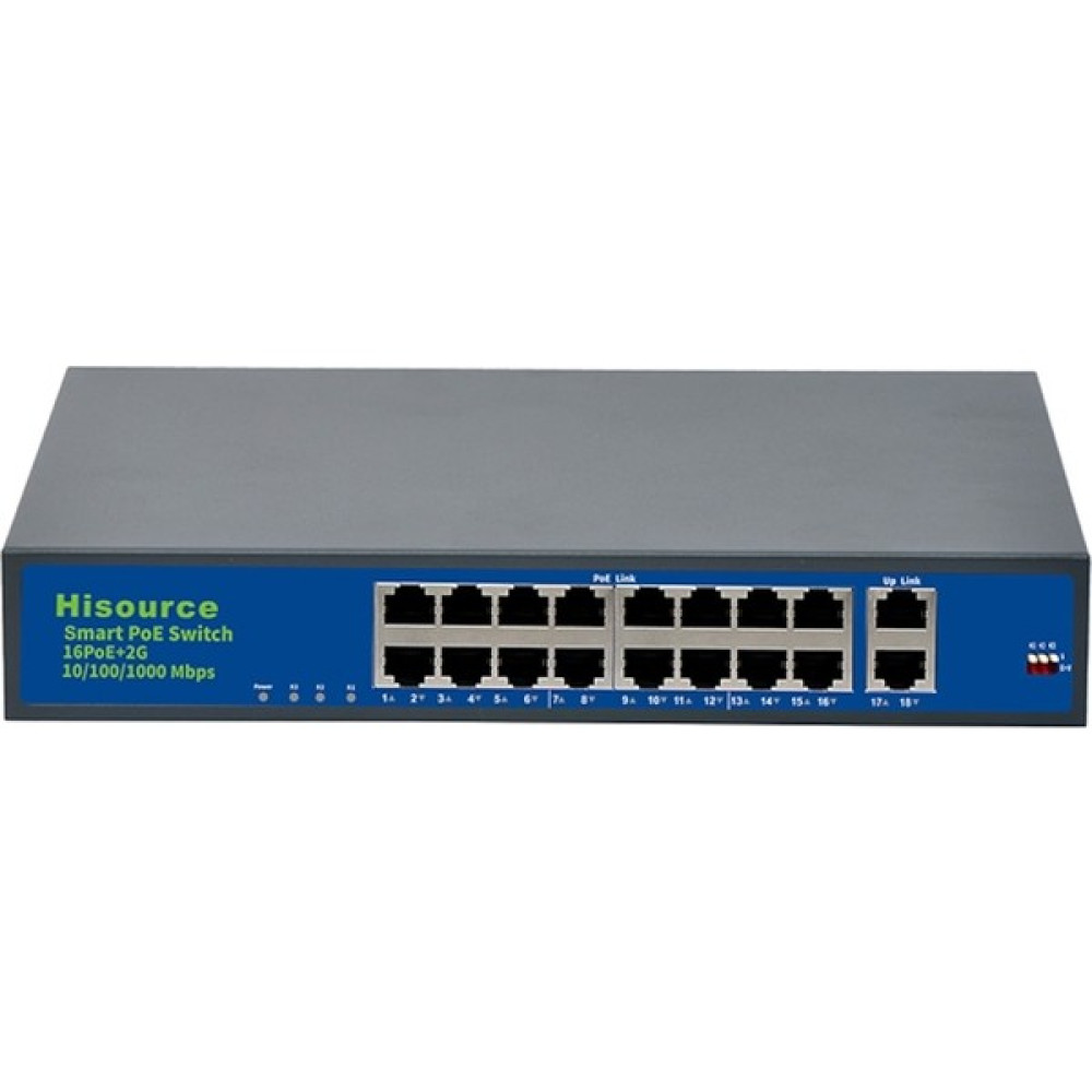 Hisource 16 Port Poe Switch + 2 Port Uplink Gigabit Hub & Switch Fiyatı