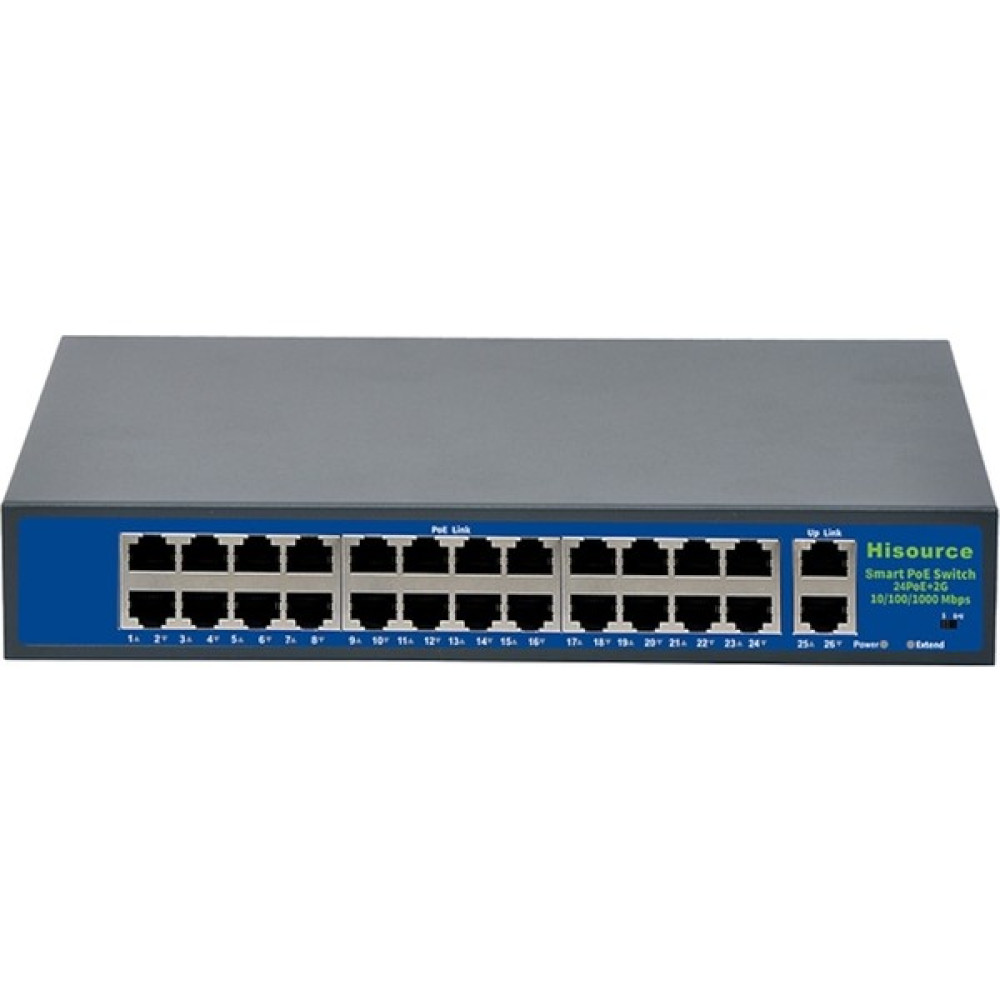 Hisource 24 Port Poe Switch + 2 Port Uplink Gigabit Hub & Switch Fiyatı