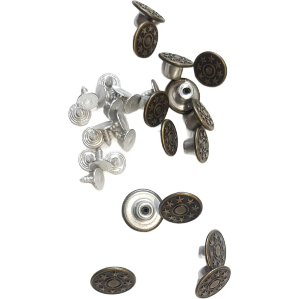 Hit Dükkan Büyük Boy 10 Adet Kot Pantolon Düğmesi, Jean Düğmesi Antik Sarı (Bronz) 17MM Giyim & İç Giyim Fiyatı
