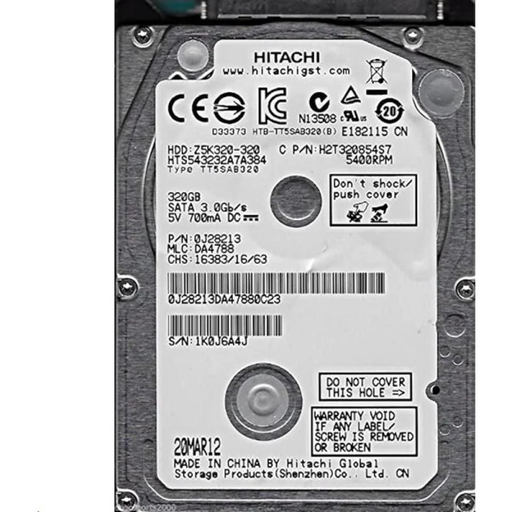 Hitachi 320 GB Hitachi 2,5'' 5400RPM 8mb 3gb/s (Rfb) Notebook Disk Sabit Diskler Fiyatı