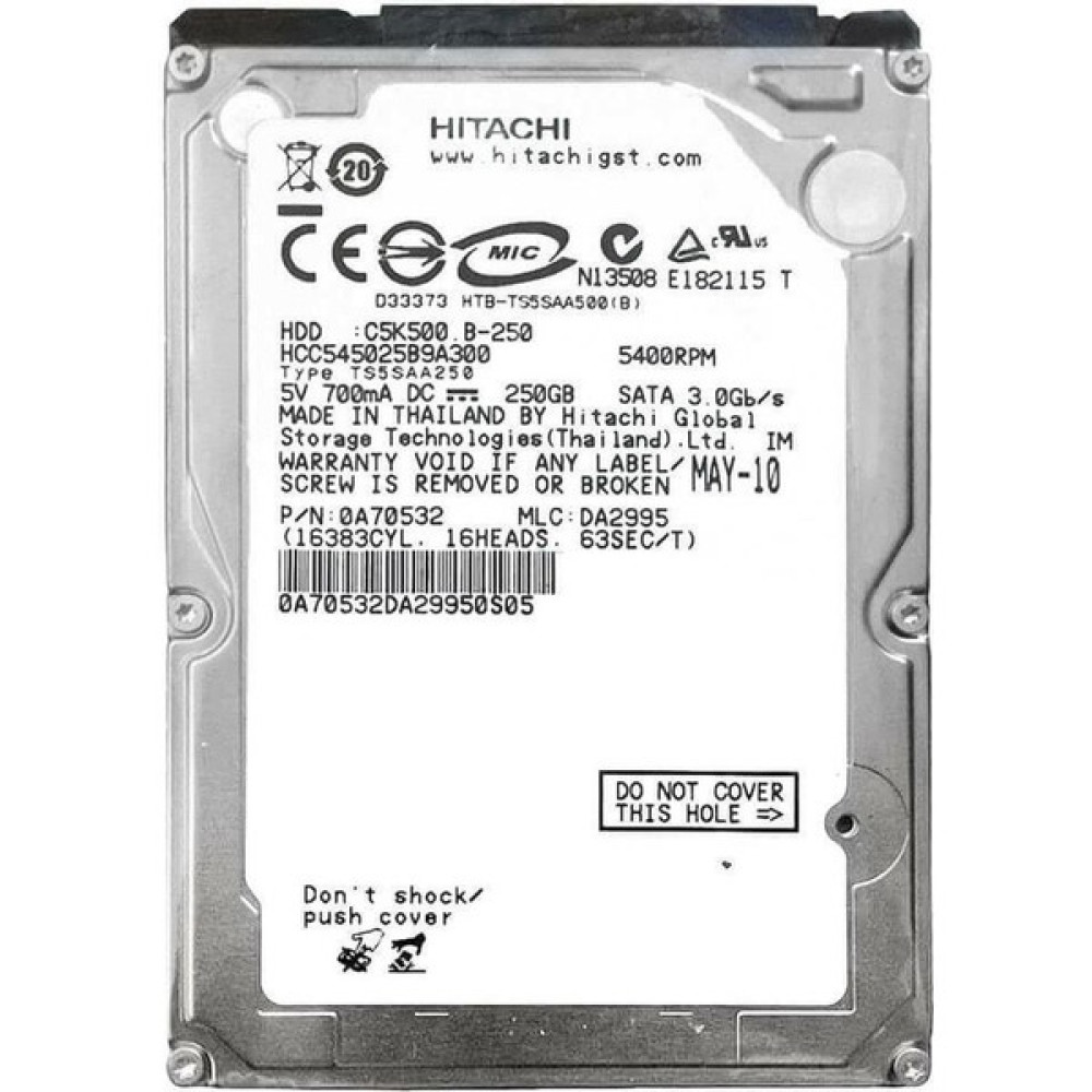 Hitachi Hitachi C5K500 B-250 Sata2 5400RPM 8mb 2.5 250GB Notebook Hdd(Rfb) Sabit Diskler Fiyatı