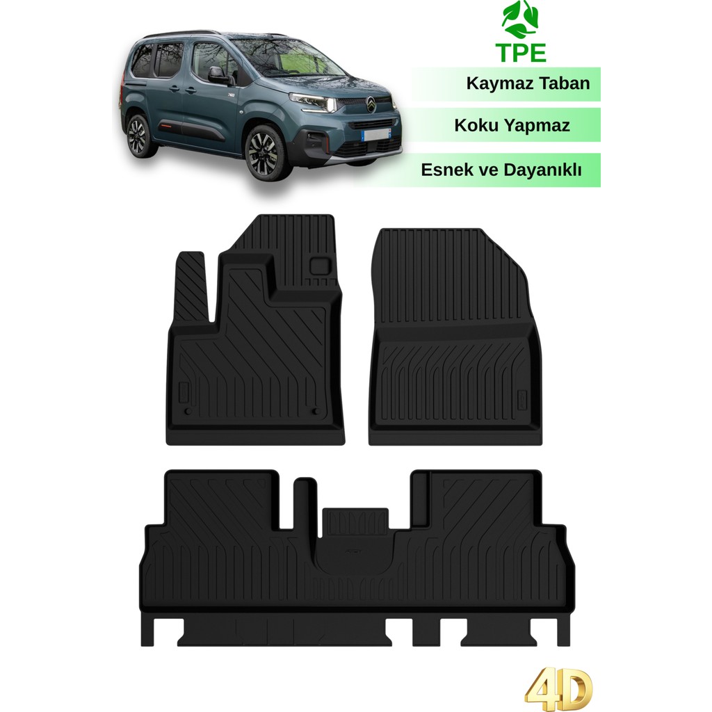 Hitaks Citroen Berlingo 2019 Sonrası Uyumlu Oto Paspas Havuzlu 4d Araca Özel Paspas - Siyah Araca Özel Paspaslar Fiyatı