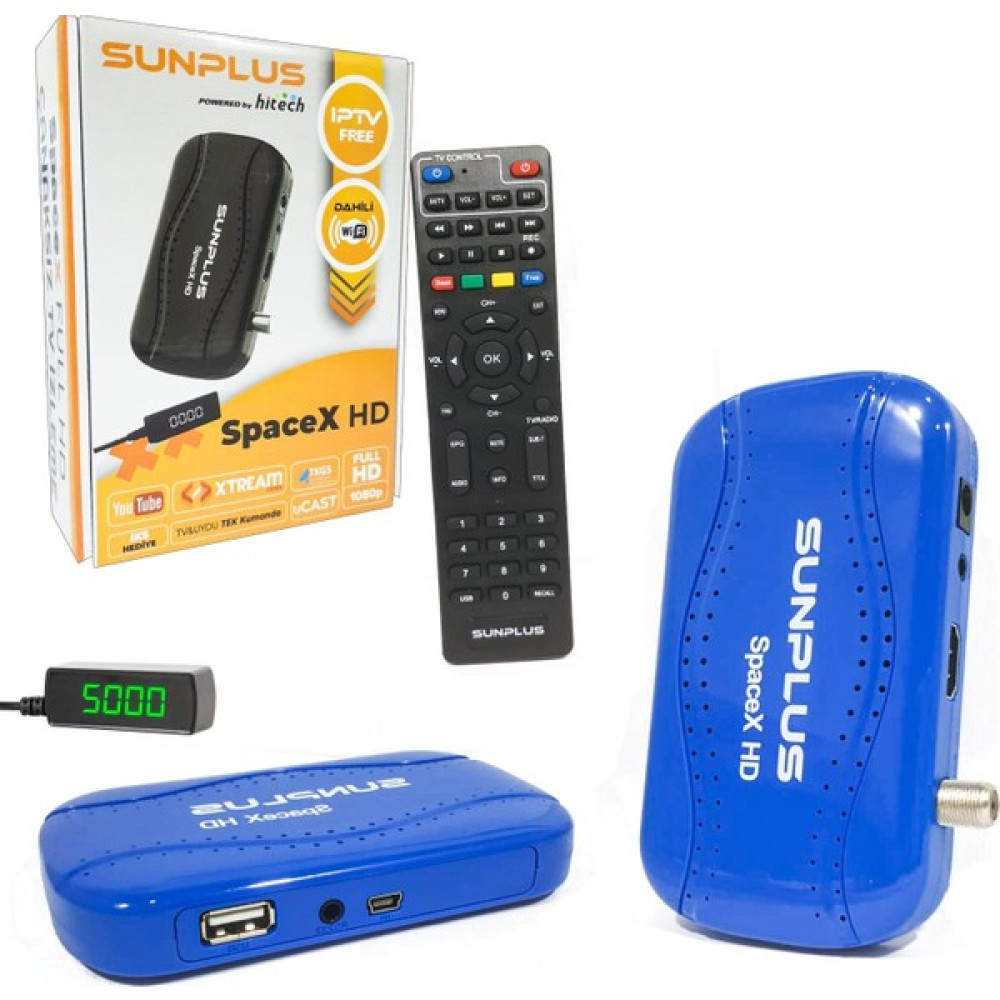 Hitech Sunplus Spacex Mini Full HD Dahili Wifi Uydu Alıcı 2 YIL BOYUNCA ULUSAL BELGESEL SİNEMA KANALLARI YETİŞKİN BEDAVA Uydu Alıcıları Fiyatı