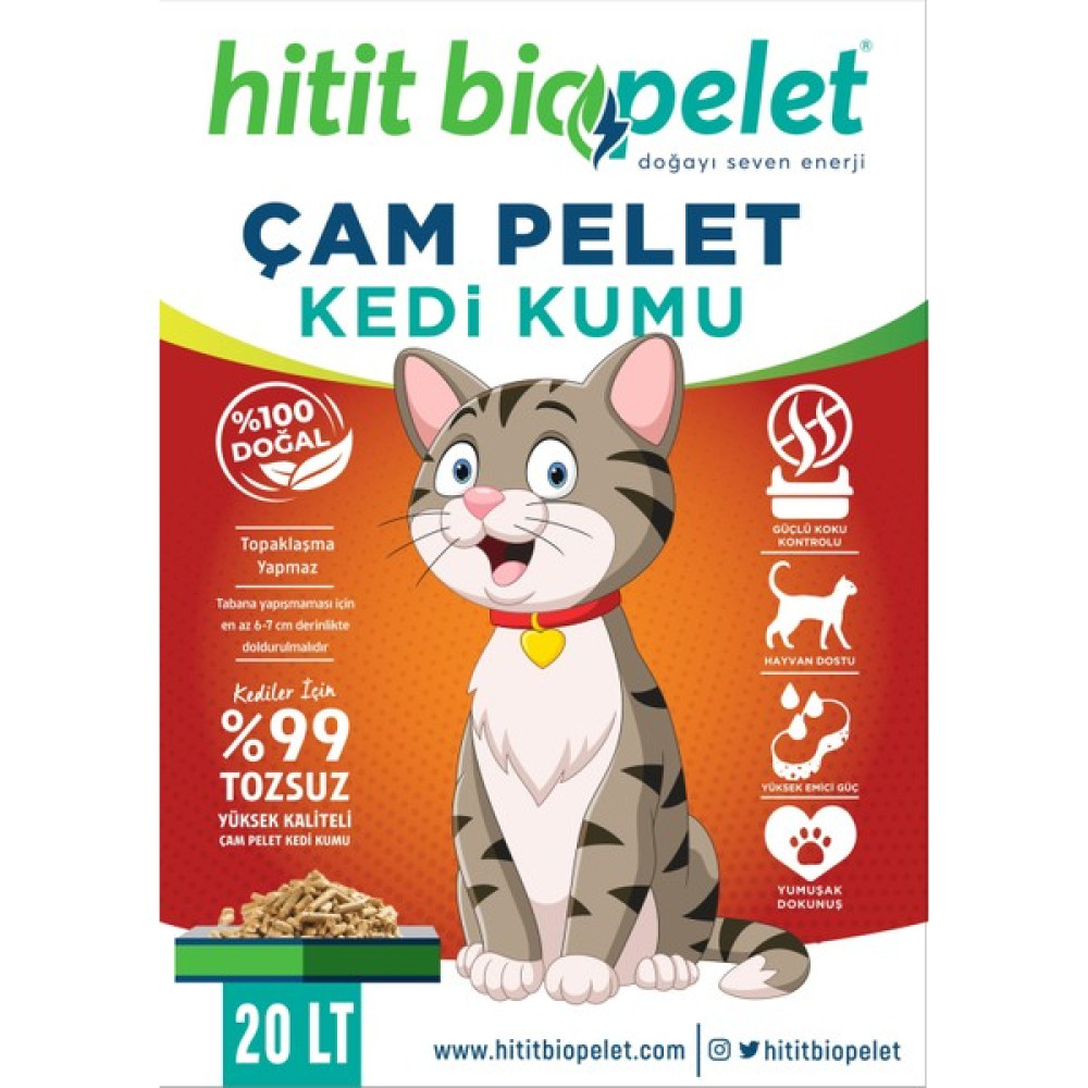 Hitit Bio Pelet Organik Kedi Kumu Çam Peleti - 20 Lt. Evcil Hayvan Ürünleri Fiyatı