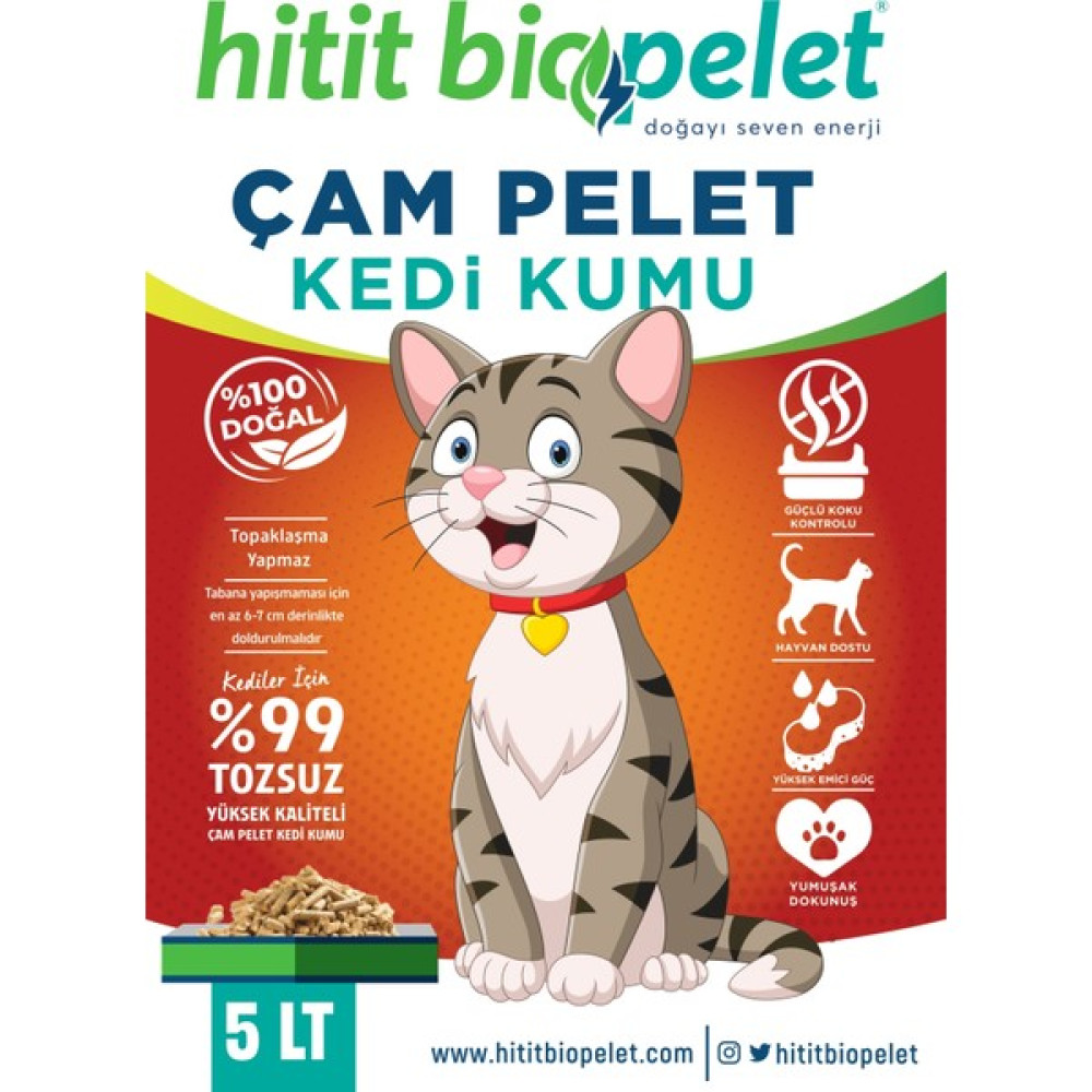 Hitit Bio Pelet Organik Kedi Kumu Çam Peleti - 5 Lt. Evcil Hayvan Ürünleri Fiyatı