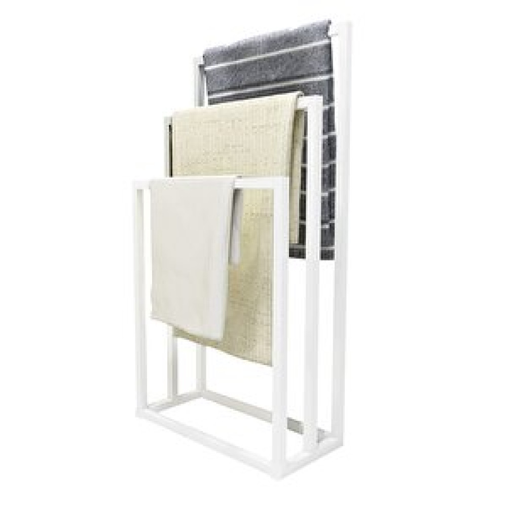 Hitit Dekorasyon Lacerda Beyaz Metal Ayaklı Havluluk Beyaz Banyo Askılık Fiyatı