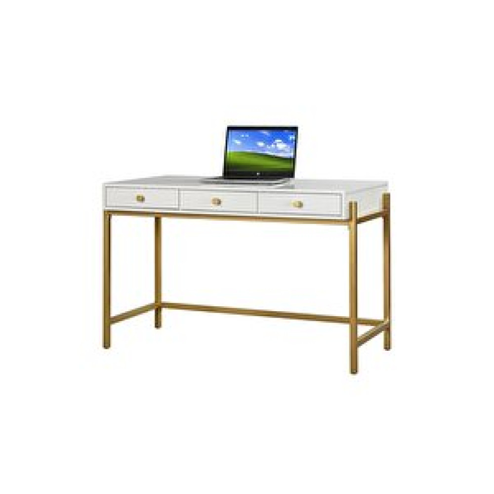 Hitit Dekorasyon Matilda Gold Metal Beyaz Çalışma Masası Bilgisayar Masası Fiyatı