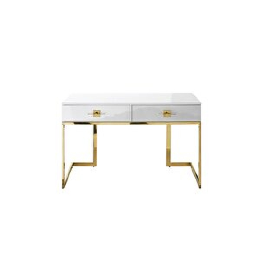 Hitit Dekorasyon Rihanna Gold Metal Beyaz Çalışma Masası Gold 05 Kitaplık Fiyatı